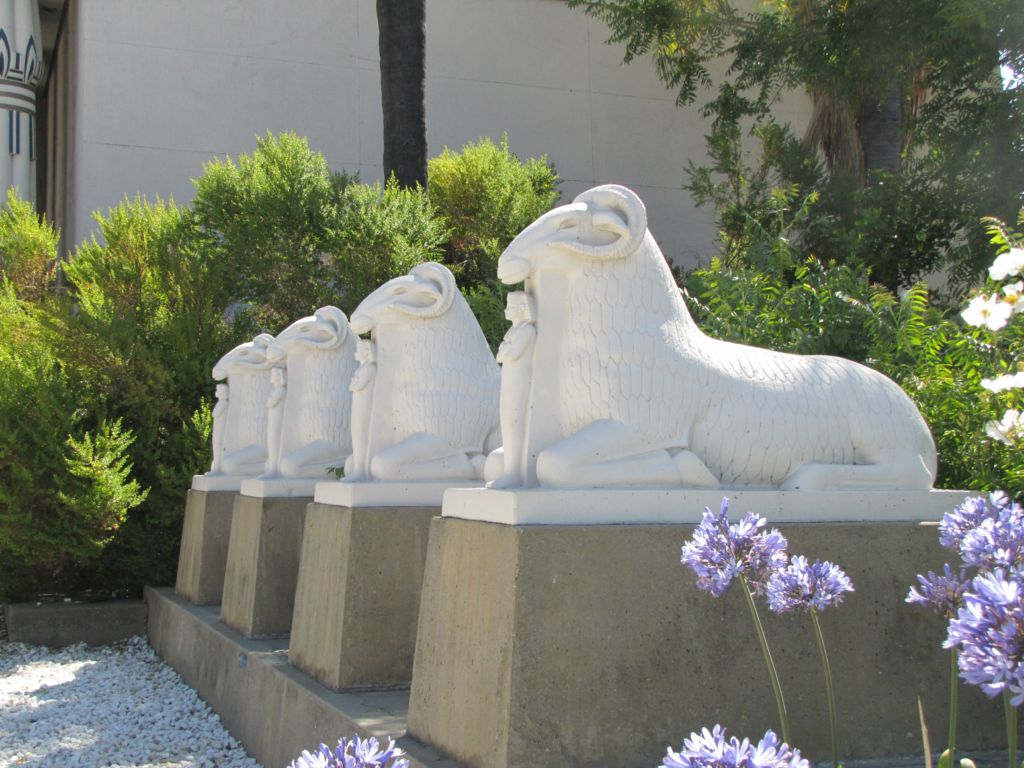 Photo of a series of Ram statues