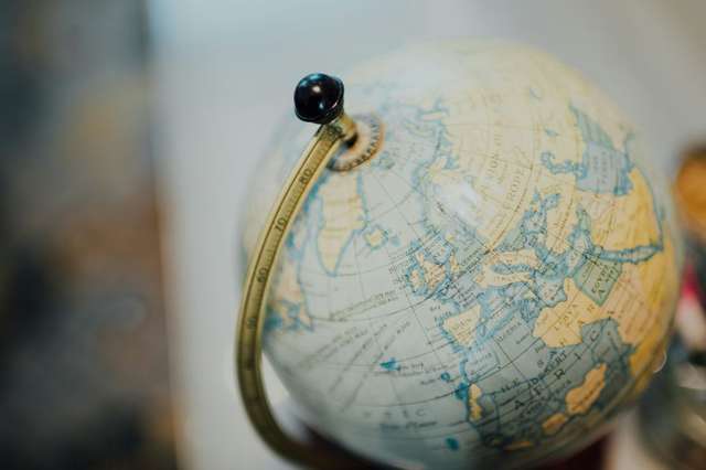 Photo of a world globe